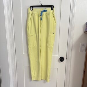 Figs Yellow Pants with Blue Drawstring